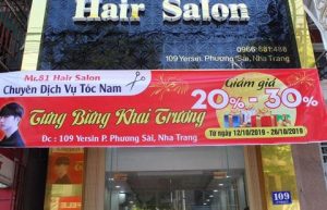 in băng zôn phục vụ cho salon tóc 