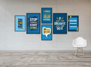 thiết kế thi công lắp đặt các loại tranh động lực văn phòng đẹp