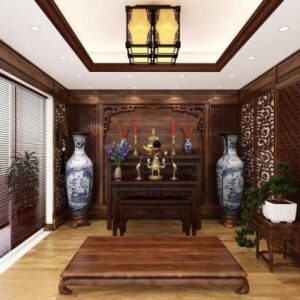 Mẫu nội thi công phòng thờ