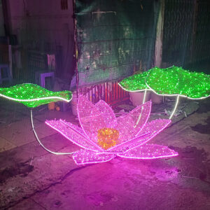 Đèn đường đèn hoa văn, tiểu cảnh dù trang trí