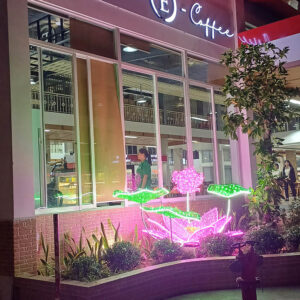 Đèn đường đèn hoa văn, tiểu cảnh dù trang trí